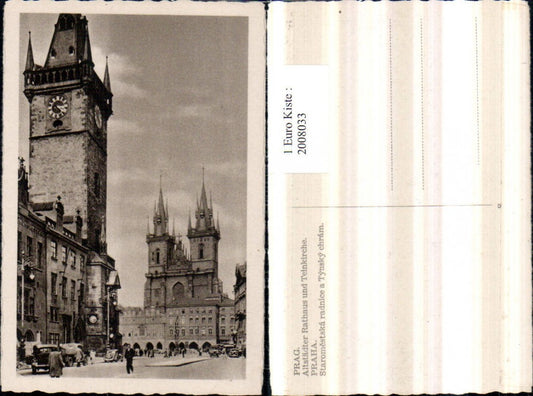 2008033,Prag Praha Altstädter Rathaus u. Teinkirche Kirche