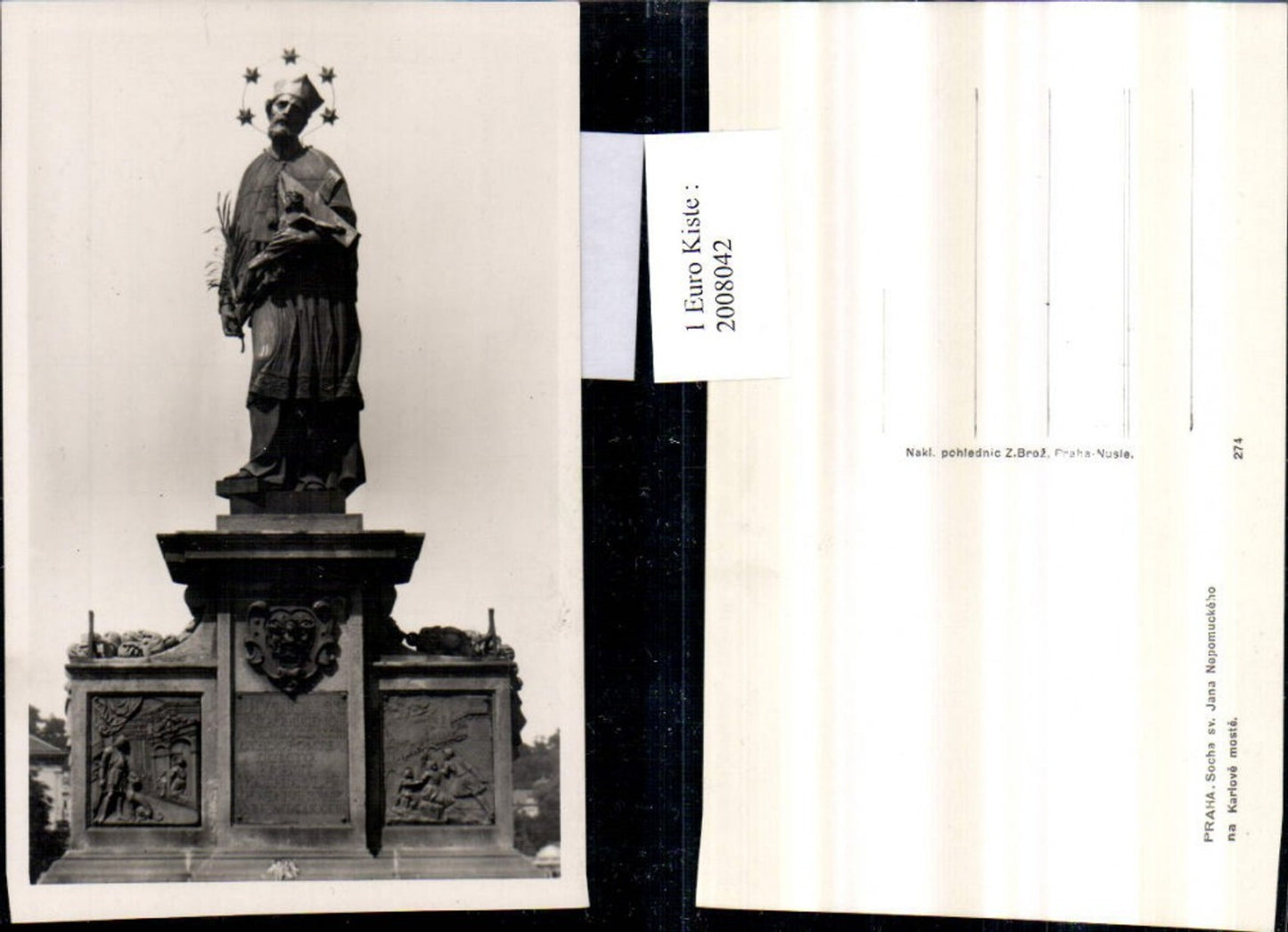 2008042,Praha Prag Socha sv. Jana Nepomuckeho na Karlove moste Denkmal