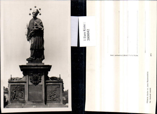 2008042,Praha Prag Socha sv. Jana Nepomuckeho na Karlove moste Denkmal