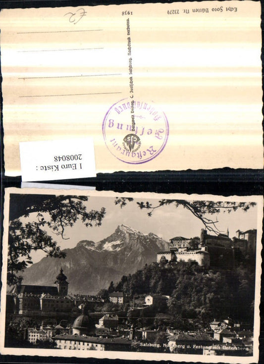 2008048,Salzburg Teilansicht Nonnberg u. Festung m. Untersberg Bergkulisse