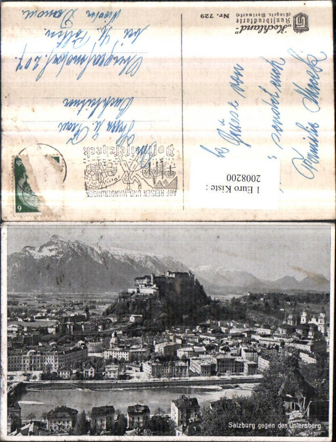 2008200,Salzburg Totale m. Festung geg. Untersberg Bergkulisse