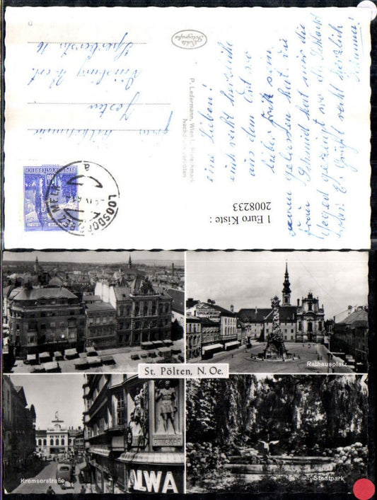 2008233,St. Pölten Teilansicht Rathausplatz Stadtpark Kremserstraße Mehrbildkarte