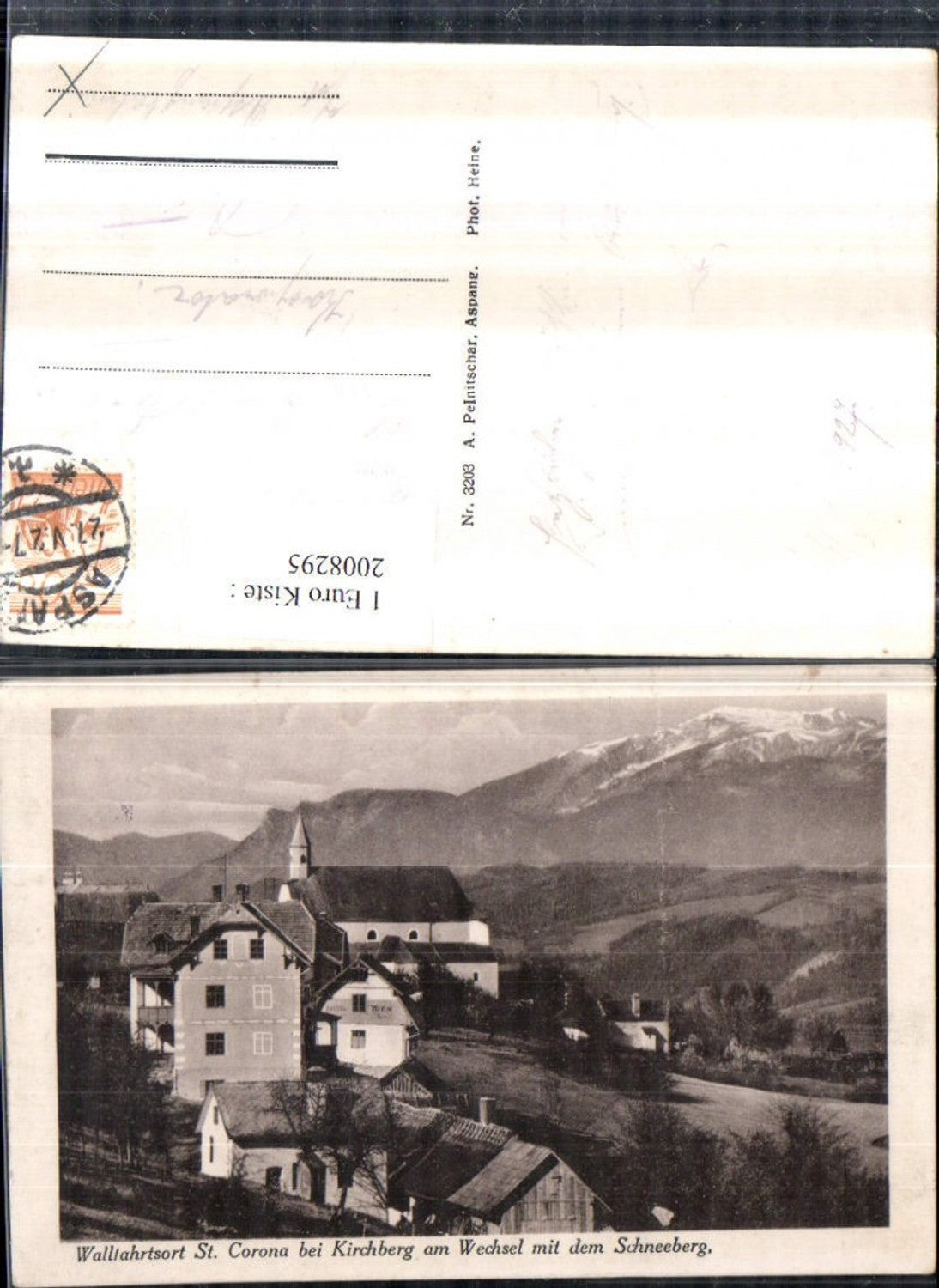 2008295,St. Corona Teilansicht Kirche b. Kirchberg am Wechsel m. Schneeberg Bergkulisse