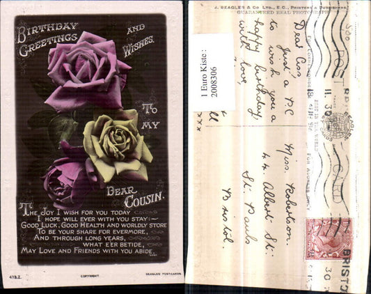 2008306,Präge Passeparout Birthday Geburtstag Rosen Spruch Text