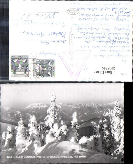 2008355,Blick vom Alois Güntherhaus am Stuhleck geg. Rax Bergkulisse Winterbild
