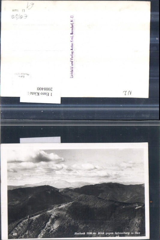 2008400,Hocheck Blick geg. Schneeberg u. Rax Bergkulisse b. Furth an d. Triesting