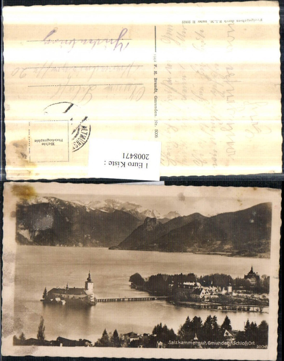 2008471,Gmunden Schloss Orth Ort Bergkulisse