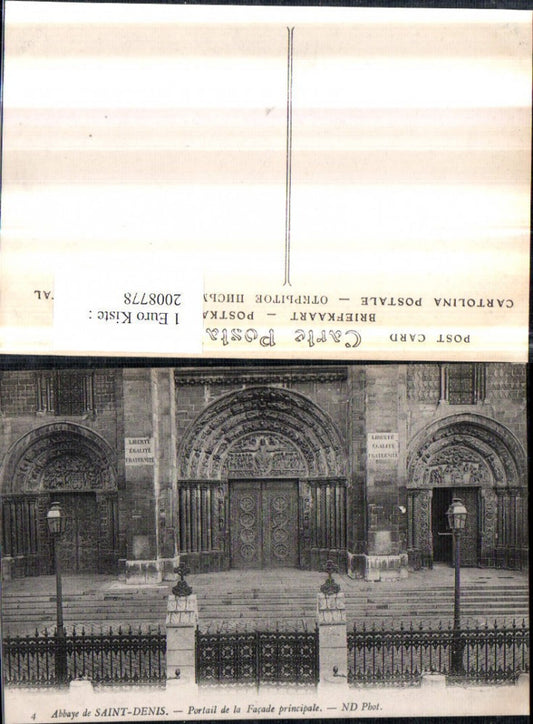 2008778,Saint-Denis L'Abbaye Kirche Portail de la Facade principale Portal