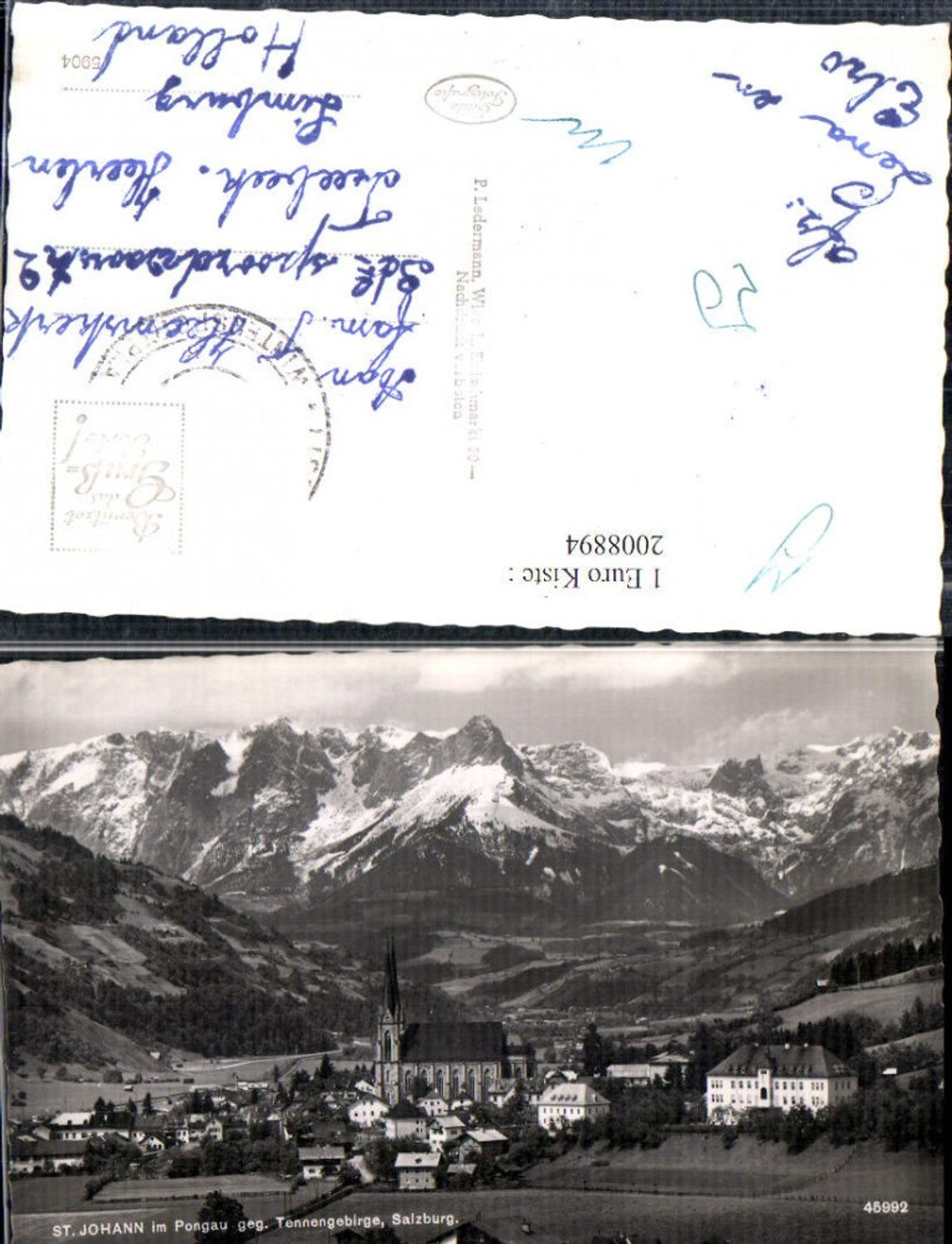 2008894,St. Johann im Pongau Totale geg. Tennengebirge Bergkulisse