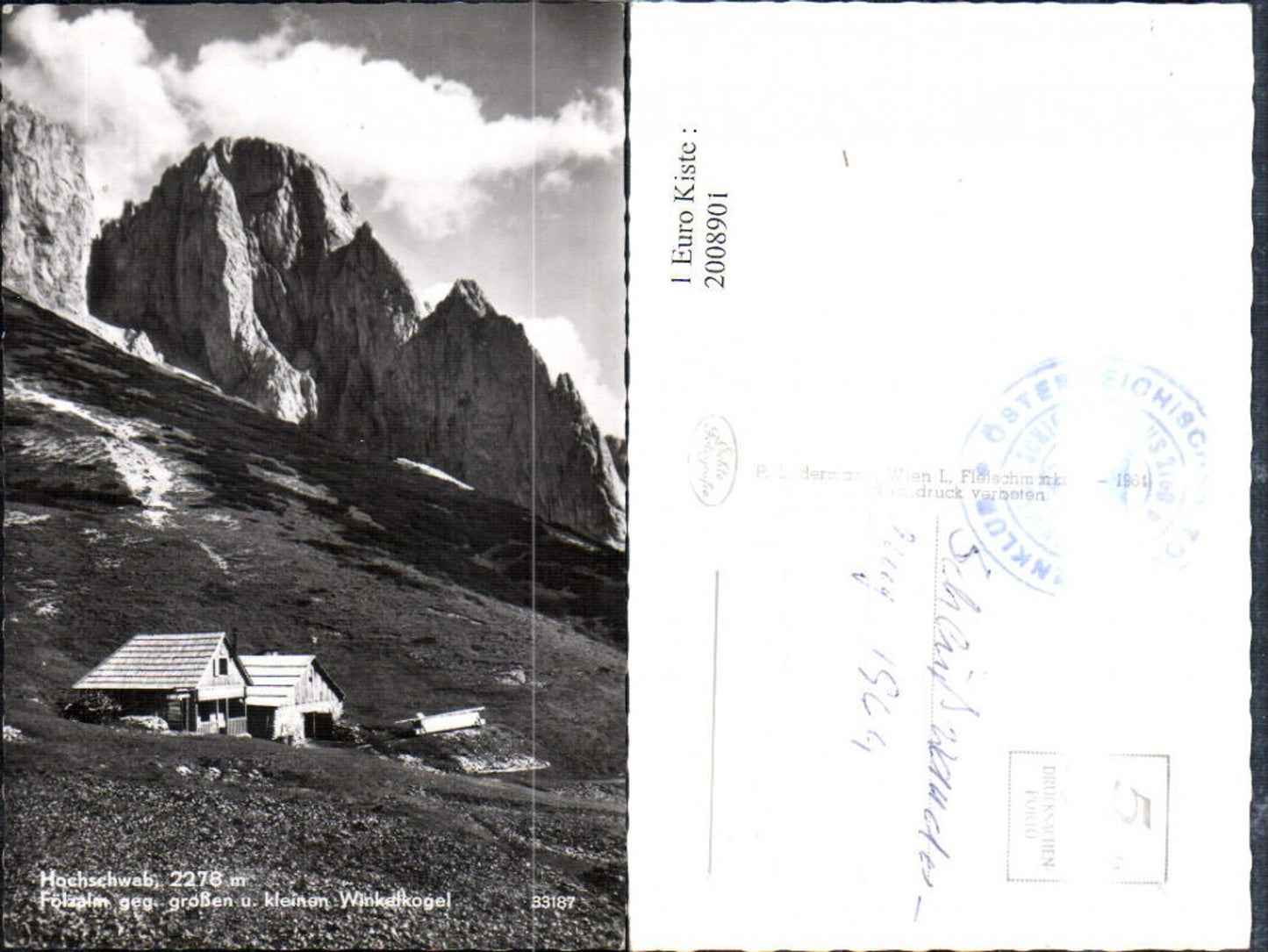 2008901,Hochschwab Fölzalm Almhütte geg. Großen u. Kleinen Winkelkogel Bergkulisse