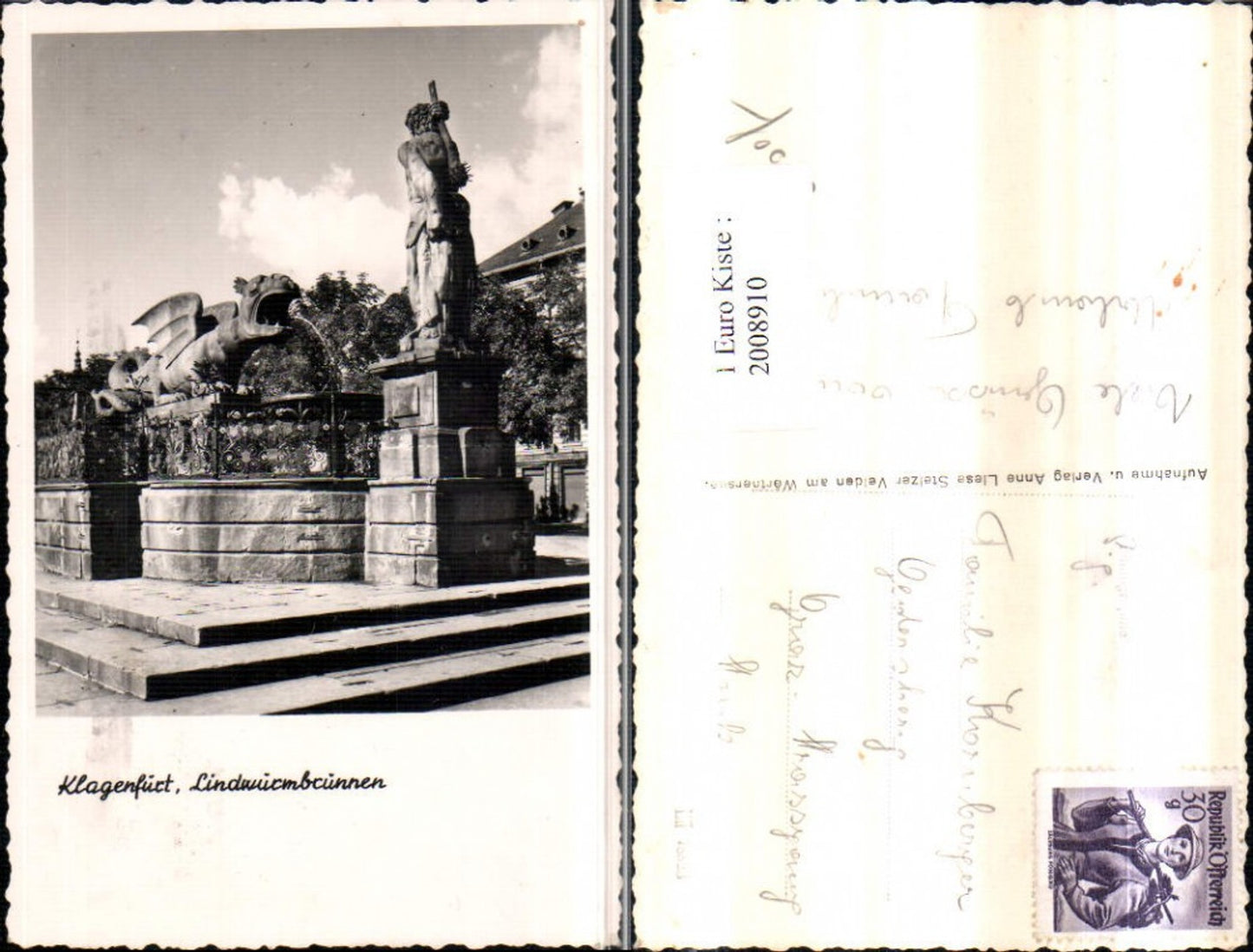 2008910,Klagenfurt Lindwurmbrunnen Lindwurm Brunnen
