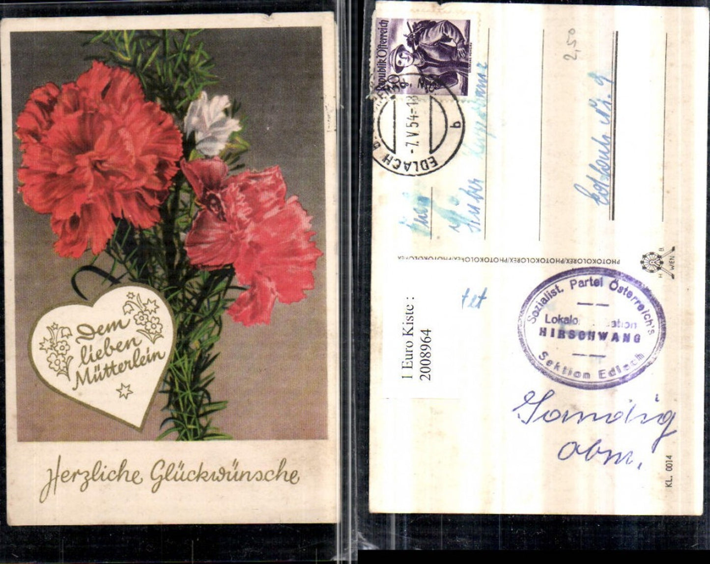 2008964,Herzlichen Glückwunsch Muttertag Blumen Nelken Herz