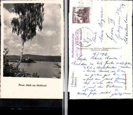 2009357,Blick auf Maria Wörth am Wörthersee Kirche Birke Baum