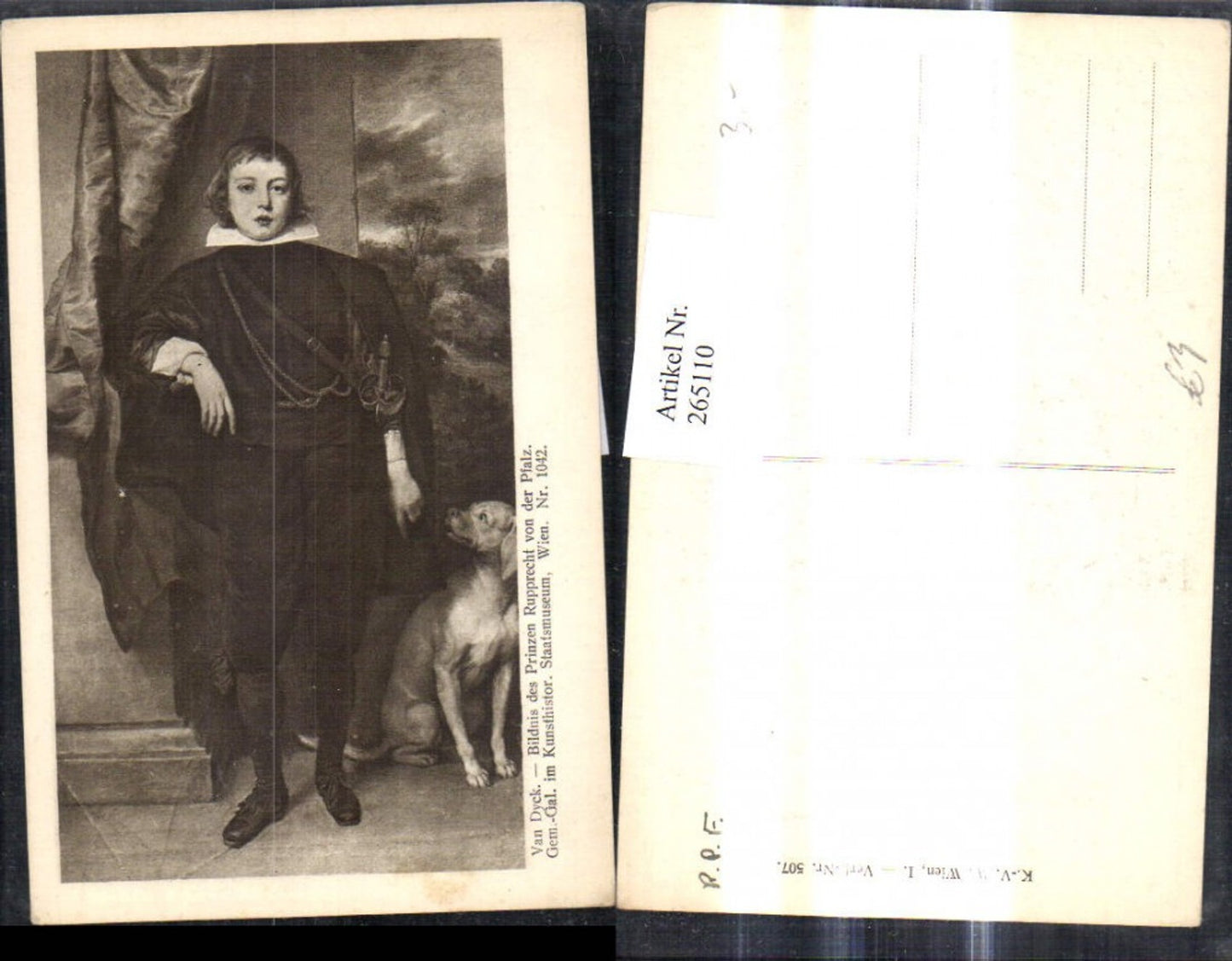 265110,Künstler Ak Van Dyck Bildnis des Prinzen Rupprecht v. d. Pfalz Adel Monarchie