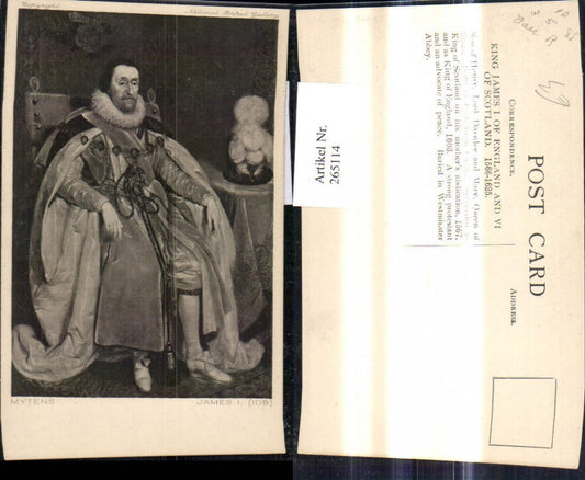 265114,Künstler Ak Mythens James I Portrait Adel Monarchie