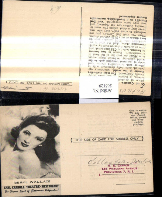 265129,Beryl Wallace Schauspielerin Sängerin