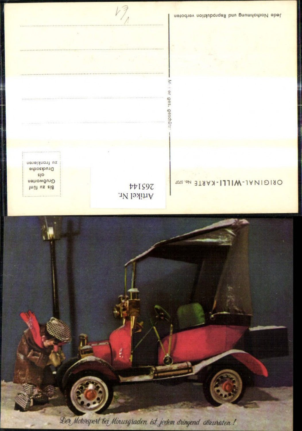 265144,Original Willi Karte 5707 Automobil Mann Motorsport i. Winter Spruch