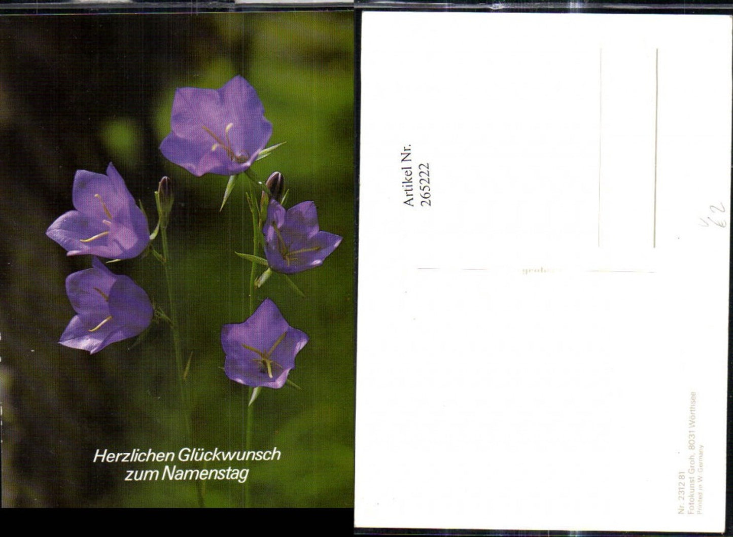 265222,Fotokunst Groh 231281 Blumen Glockenblumen Namenstag