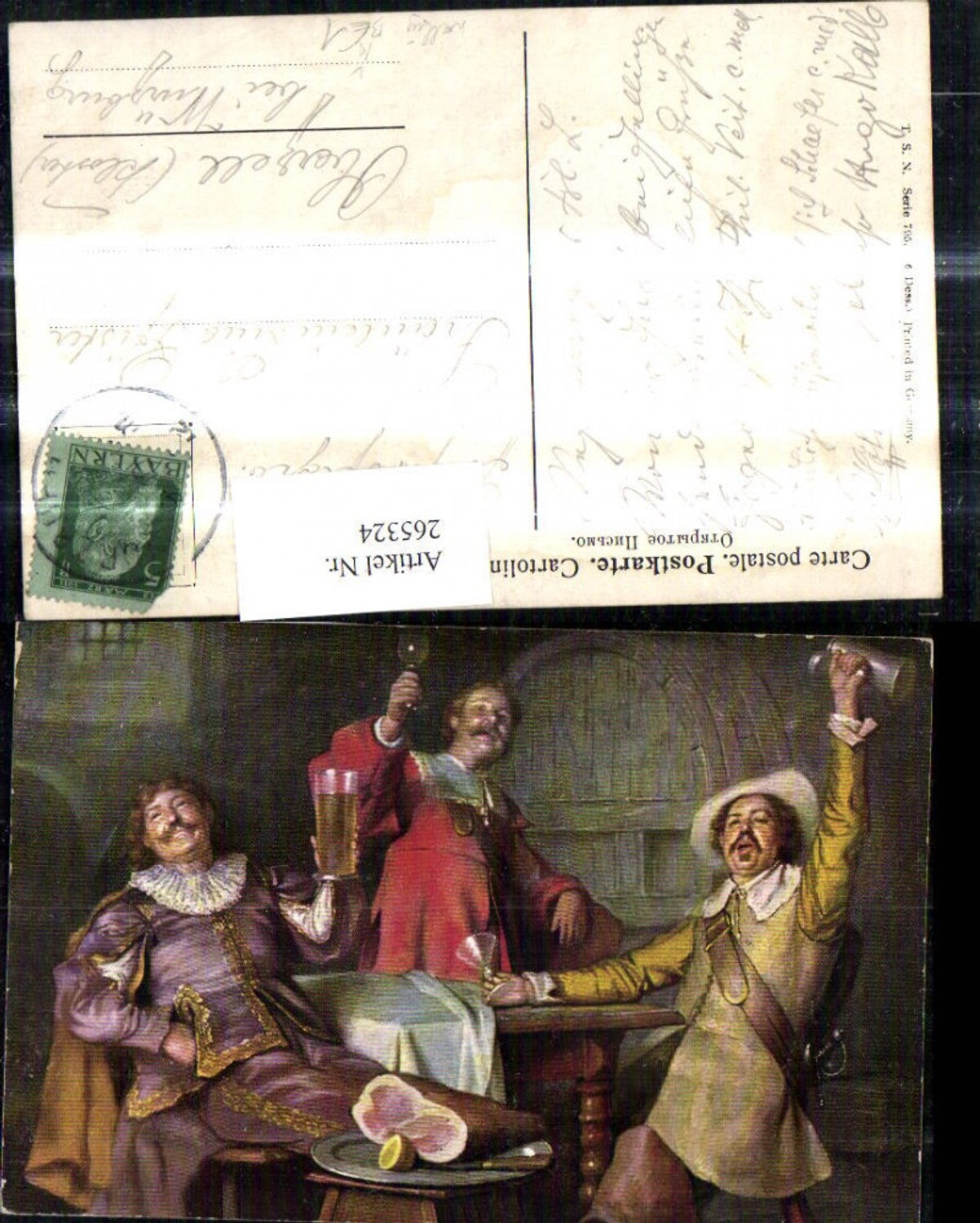265324,Theo Stroefer 795/6 Künstler Ak Männer Trinkrunde Gläser Prosit
