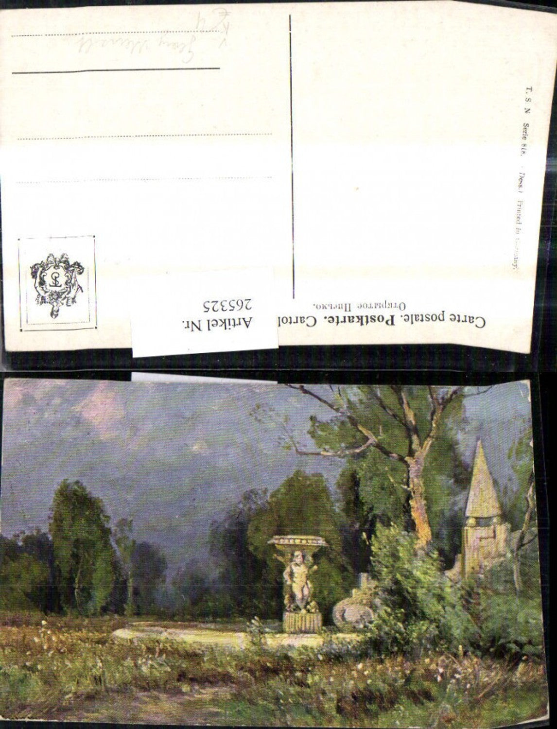 265325,Theo Stroefer 818/6 Künstler Ak Georg Meinzolt Brunnen Garten Landschaft