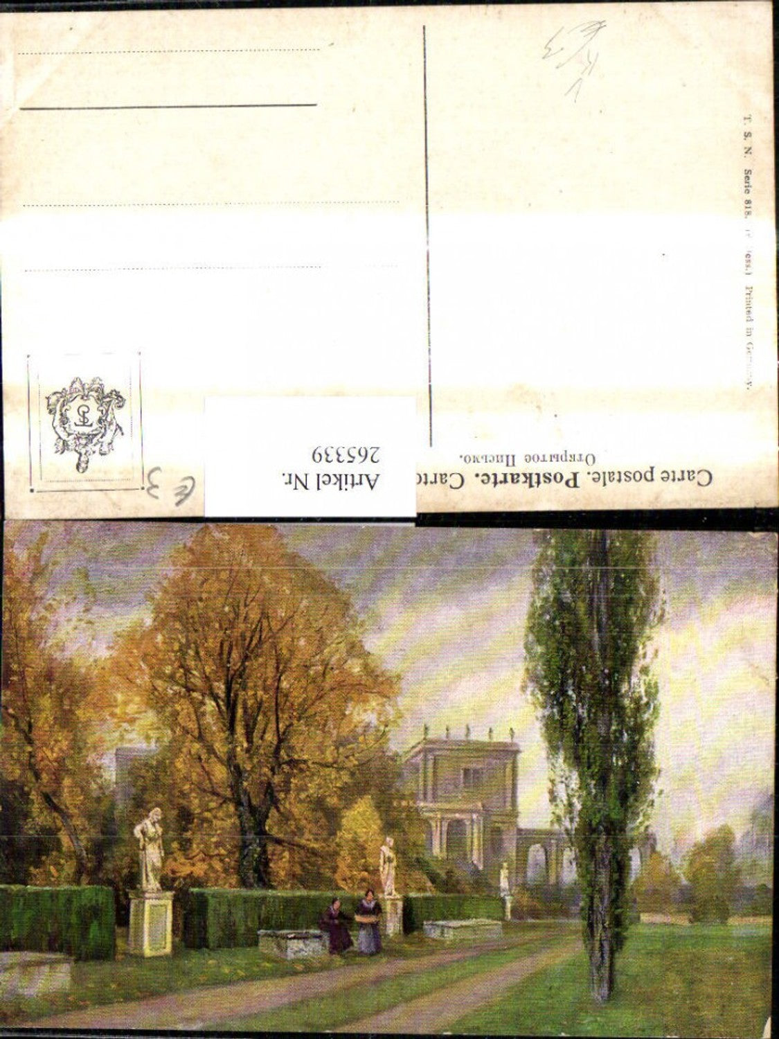 265339,Theo Stroefer 818/6 Künstler Ak Frauen i. Park Schloss Statuen