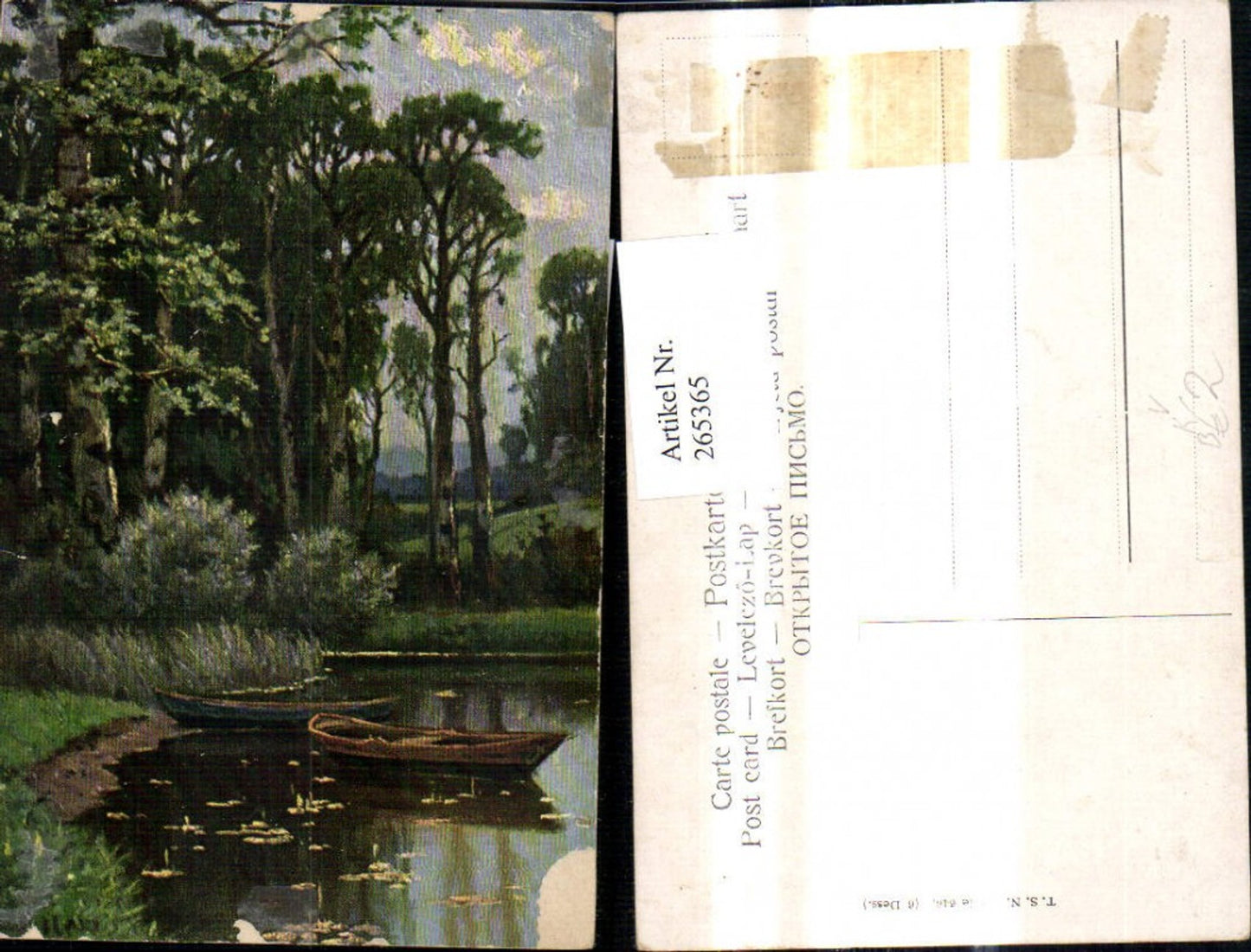 265365,Theo Stroefer 646/6 Künstler Ak Ruderboot Boot Ufer See Landschaft