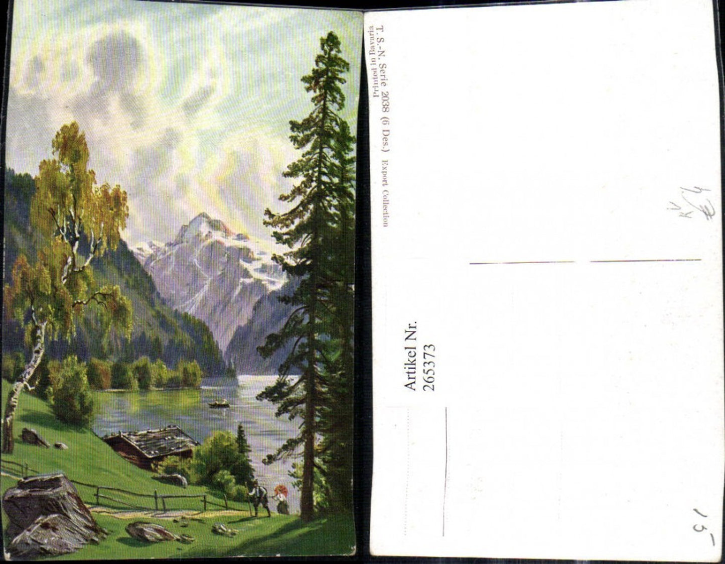 265373,Theo Stroefer 2038/6 Künstler Ak Wanderer See Bergkulisse Birke