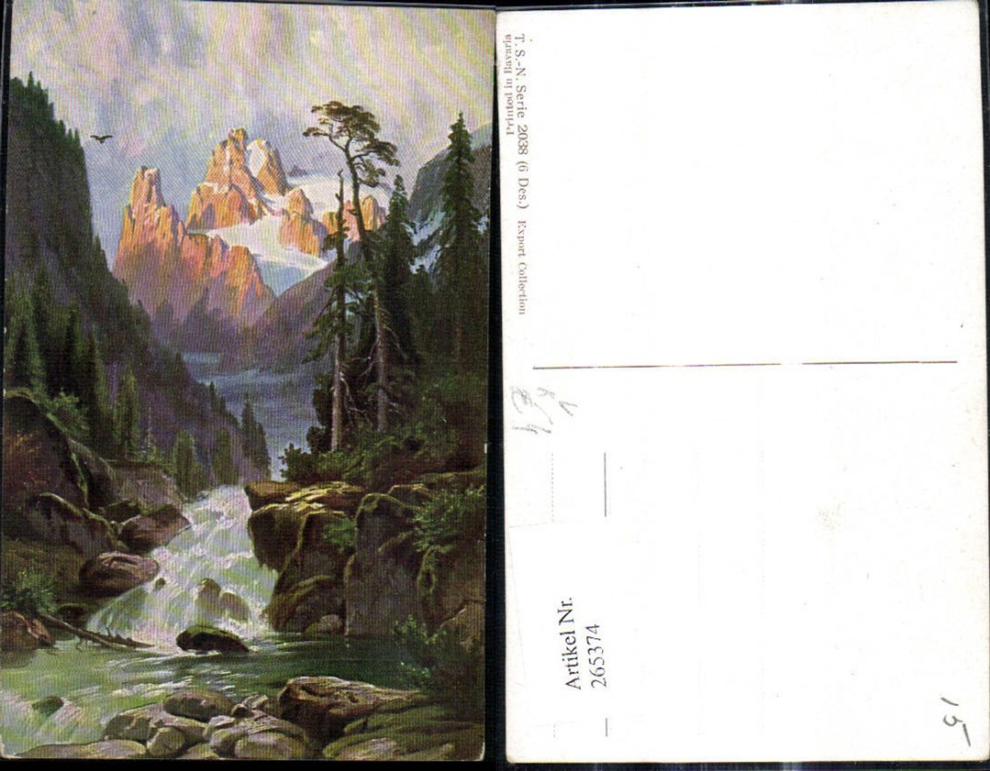 265374,Theo Stroefer 2038/6 Künstler Ak Wasserfall Gebirgsbach Bergkulisse