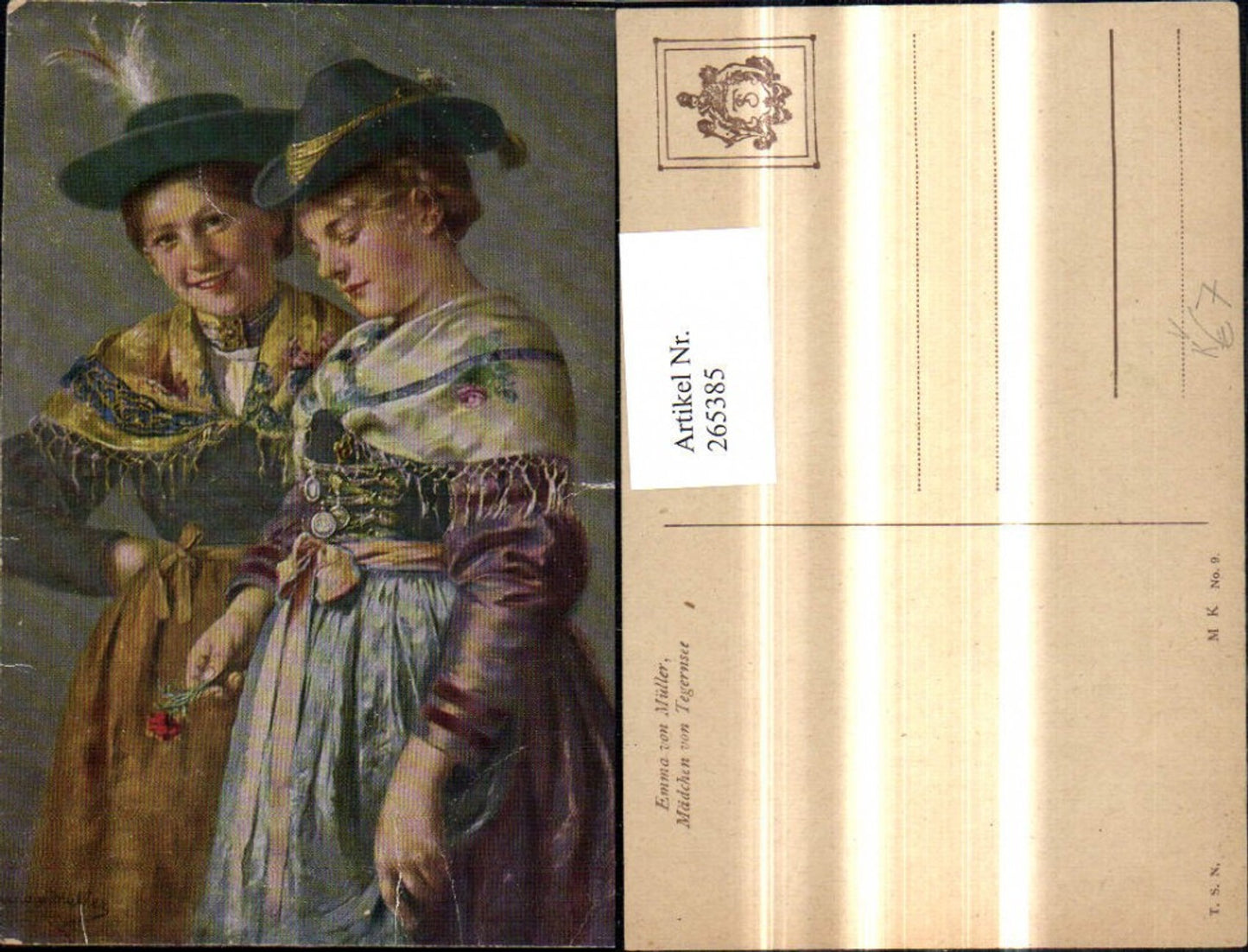 265385,Theo Stroefer Münchener Kunst 9 Emma v. Müller Mädchen v. Tegernsee Tracht