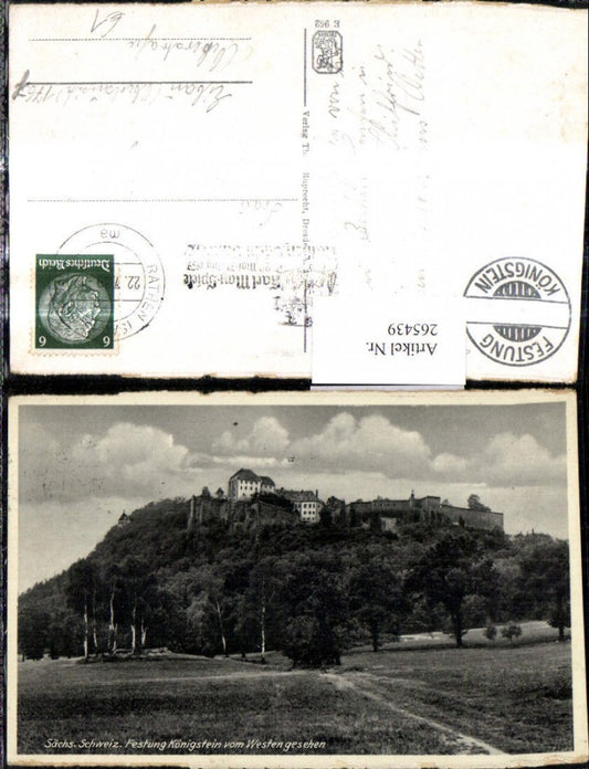 265439,Schloss Burg Sächsische Schweiz Festung Königstein v. Westen gesehen