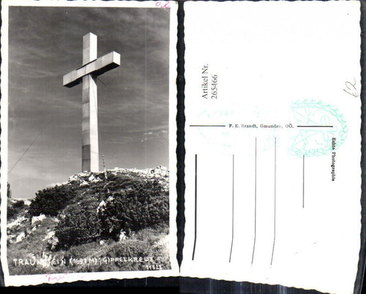 265466,Foto Ak Traunstein Gipfelkreuz Kreuz b. Gmunden