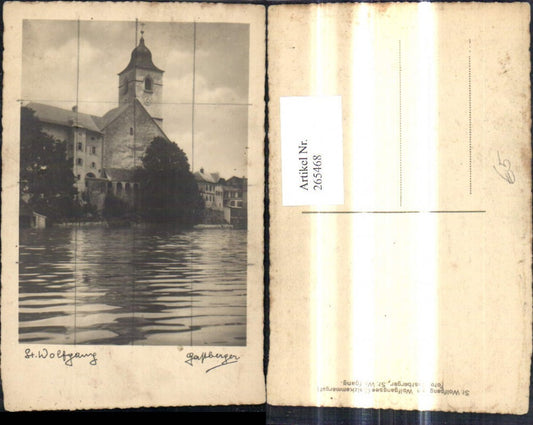 265468,St Wolfgang a. Wolfgangsee Ansicht Kirche v. Wasser gesehen