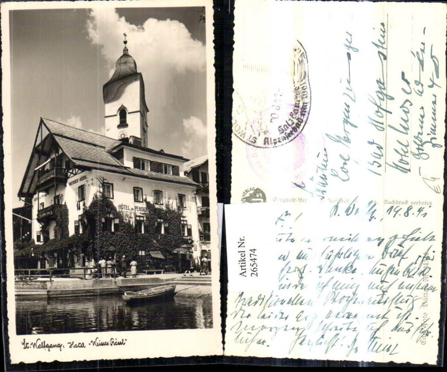 265474,Foto Ak St Wolfgang a. Wolfgangsee Hotel Weisses Rössl Landungsplatz