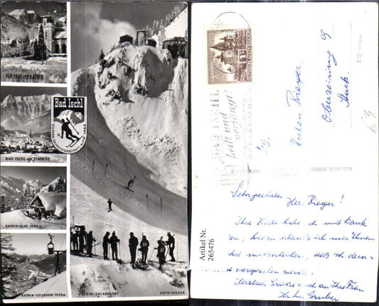 265476,Mehrbild Ak Bad Ischl Katrin Skiabfahrt Seilbahn Winteransicht