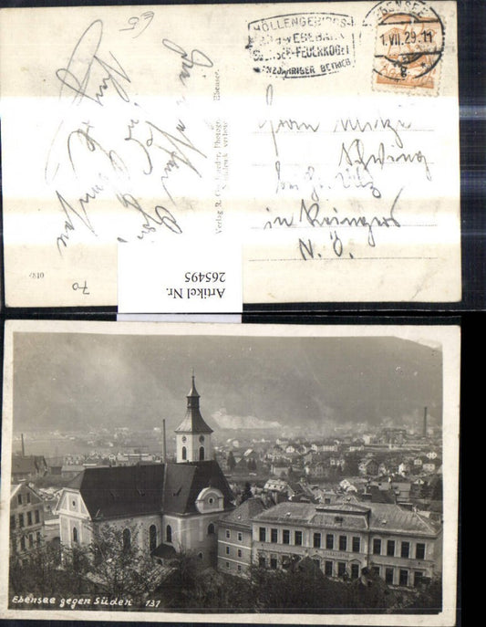 265495,Foto Ak Ebensee geg. Süden