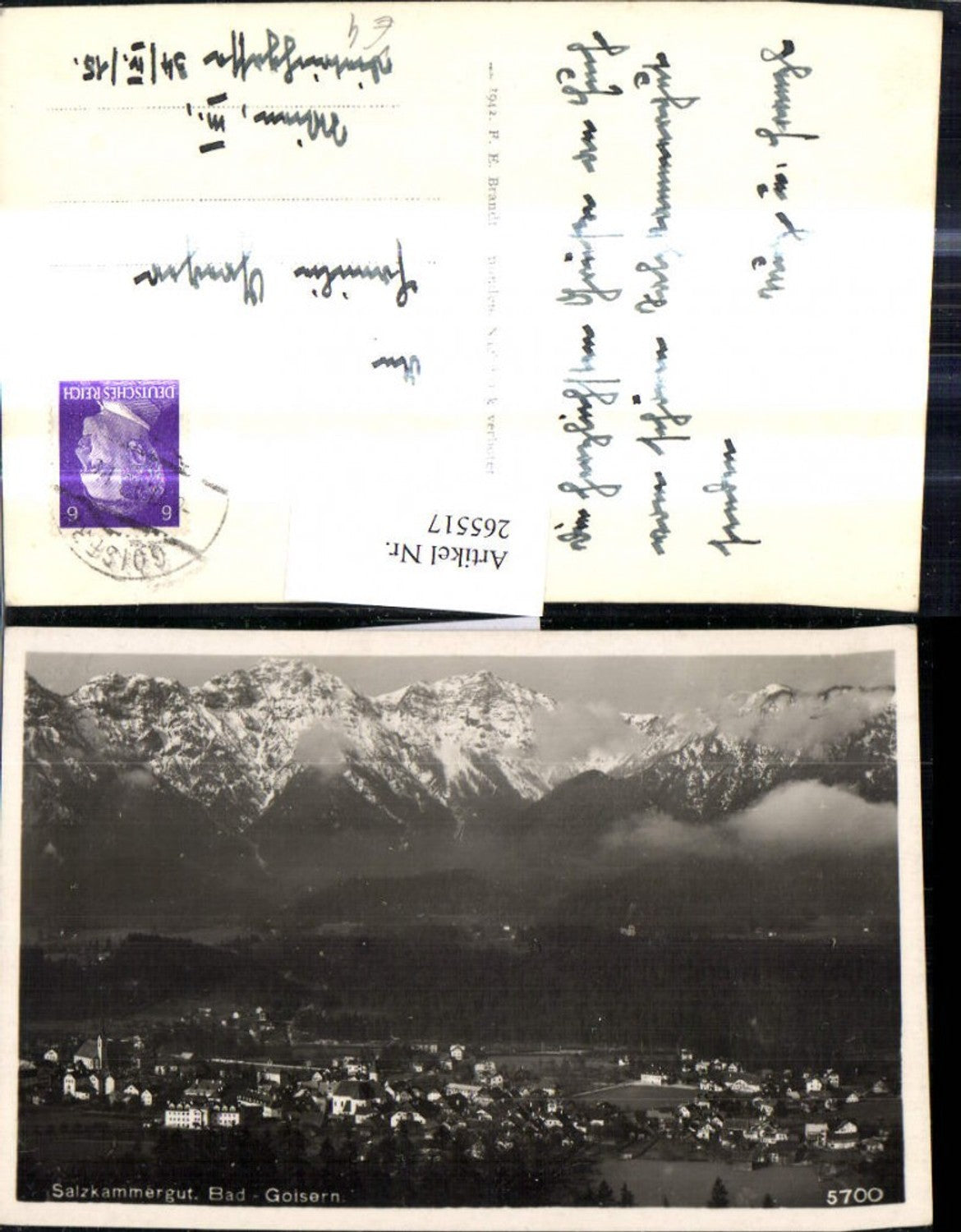 265517,Foto Ak Bad Goisern Salzkammergut Totale pub F. E. Brandt 5700