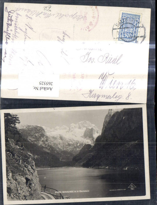 265525,Foto Ak Vorderer Gosausee m. d. Dachstein Gosau