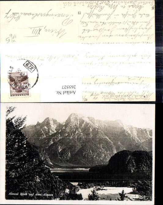 265527,Foto Ak Almtal Blick a. d. Almsee Grünau Winteransicht Bahnpost Zug 279 Grünau Wels