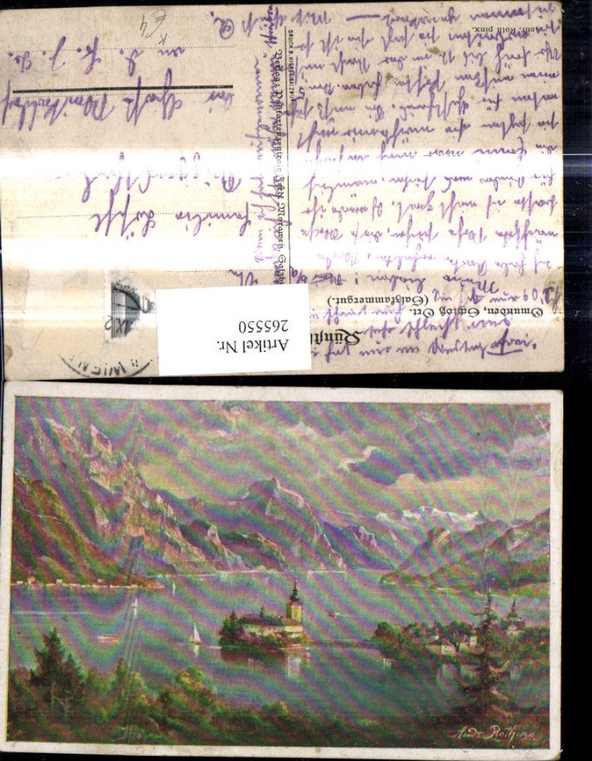 265550,Künstler Ak Andr. Roth Gmunden Schloß Orth Salzkammergut