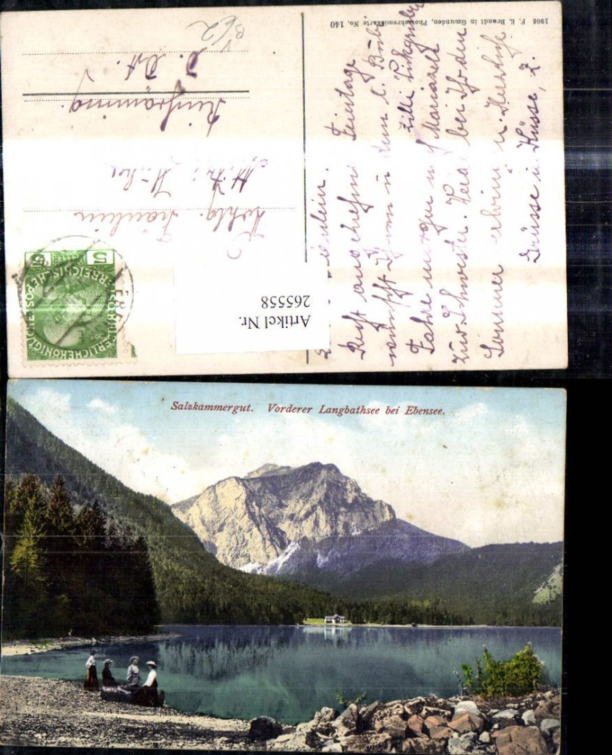 265558,Vorderer Langbathsee b. Ebensee Salzkammergut pub F. E. Brandt 140