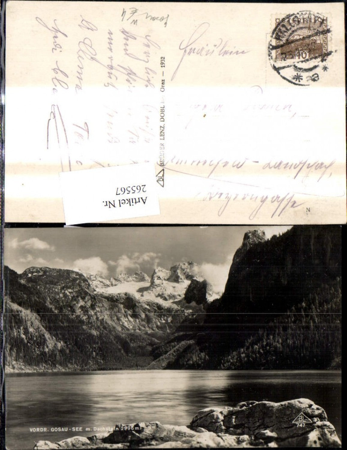 265567,Foto Ak Vorderer Gosausee m. Dachstein Gosau