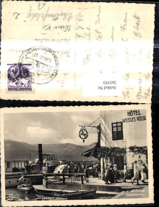 265593,Foto Ak St Wolfgang a. Wolfgangsee Landungsplatz Weisses Rössl Dampfer Schiff