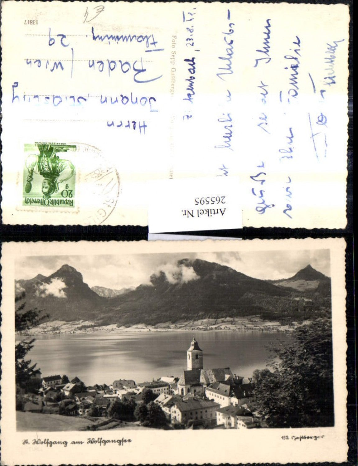 265595,Foto Ak St Wolfgang a. Wolfgangsee Ansicht Richtung See