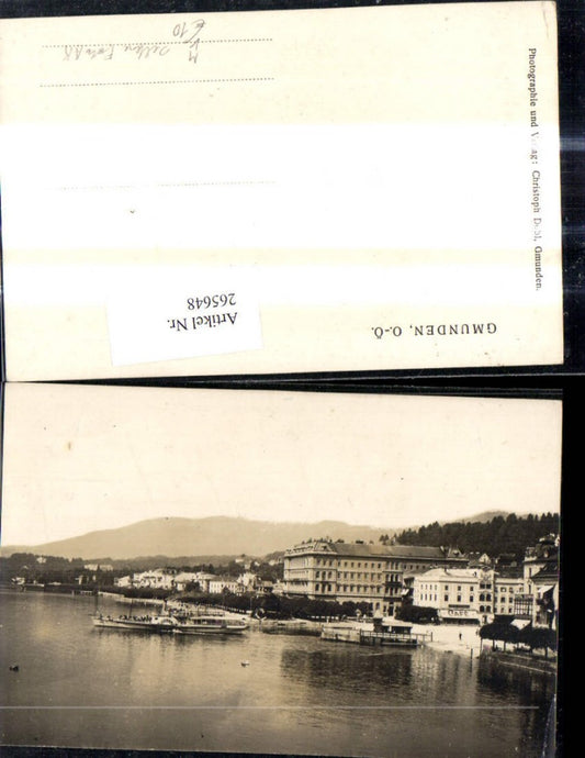 265648,Seltene Foto Ak Gmunden Schiff Dampfer a. Abfahrt Hafen pub Christoph Dobl