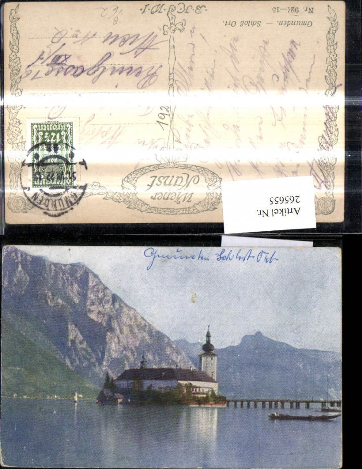 265655,Künstler Ak Gmunden Schloss Orth pub B.K.W.I. 924/15