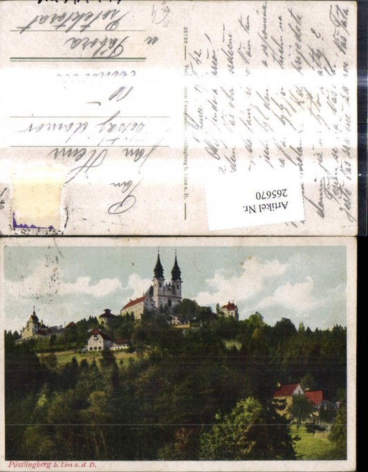 265670,Künstler Ak Linz a. d. Donau Pöstlingberg Ansicht