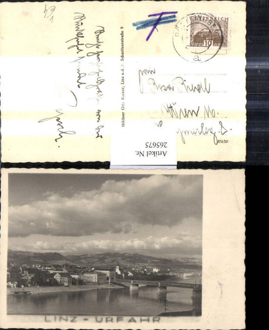 265675,Foto Ak Linz a. d. Donau Urfahr Brücke pub Otto Kaiser
