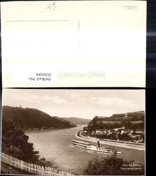265694,Linz a. d. Donau Donautal aufwärts Schiff Dampfer pub Trinks Co 31