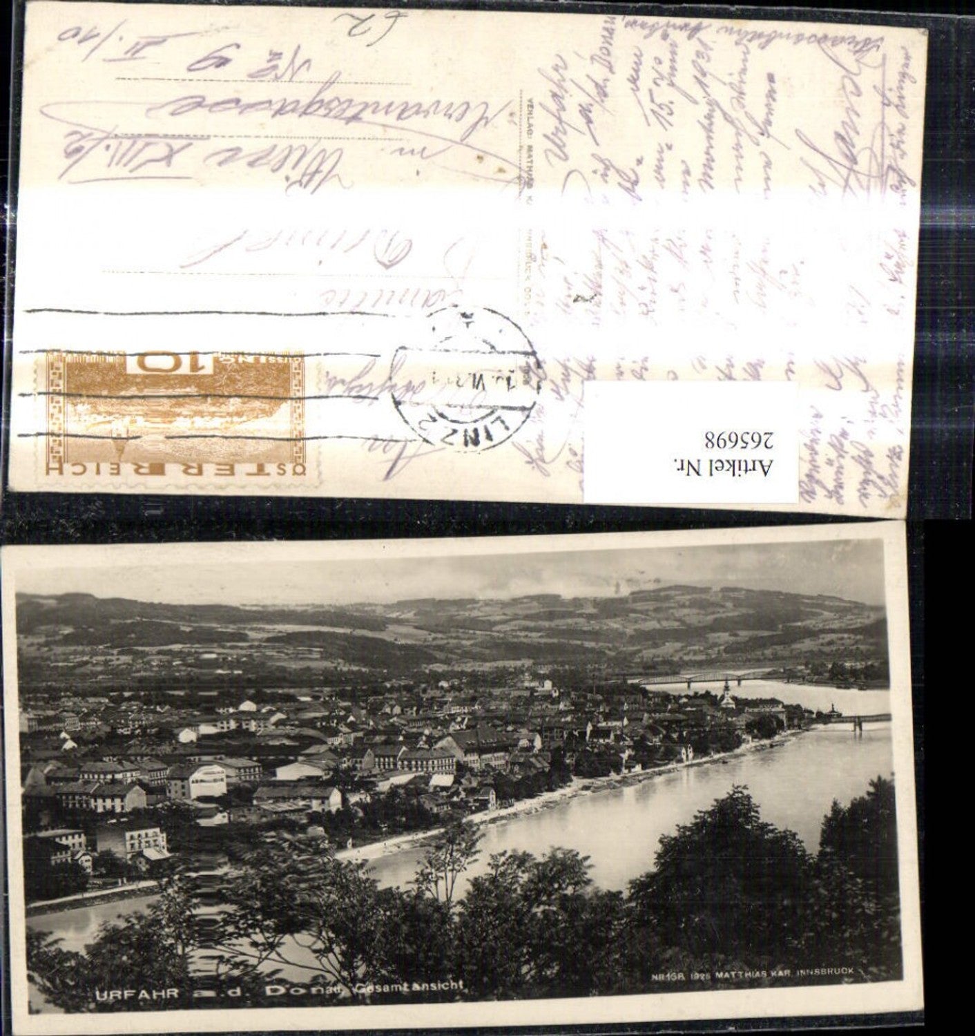 265698,Foto Ak Linz a. d. Donau Urfahr Gesamtansicht