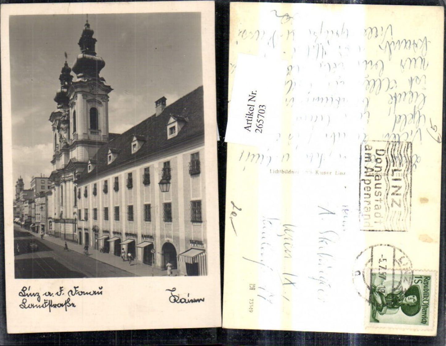 265703,Foto Ak Linz a. d. Donau Landstraße Kirche